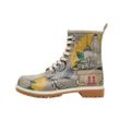 Schnürboots DOGO "Damen Boots Fragile Vegan Damen Boots / Female", Damen, Gr. 36, Normalschaft, grau, Lederimitat, Schuhe, Vegan