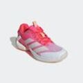 Tennisschuh ADIDAS PERFORMANCE "ADIZERO UBERSONIC 5", Gr. 38,5, lucid pink, zero metallic, lucid rot, Textil, Synthetik, sportlich, Schuhe