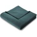 Wohndecke BIEDERLACK "Unicolour", grün (smaragd), B:150cm L:200cm, Baumwolle, Polyacryl, Polyester, Wohndecken, in vielen Farben, Kuscheldecke