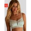 Bralette-BH LASCANA "Alana", Damen, Gr. 70, Cup A, grün (mint), Spitze, Obermaterial: 60% Seide, 32% Polyamid, 8% Elasthan, BHs, ohne Bügel aus edler Qualität mit hohem Seidenanteil, Dessous