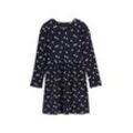 TOM TAILOR Mädchen Mini-Kleid mit Allover-Print, blau, Gemustert, Gr. 92/98