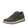 Sneaker RIEKER, Herren, Gr. 40, grün (khaki, braun), Lederimitat, unifarben mit Farbeinsatz, Schuhe Sneaker, Freizeitschuh, Halbschuh, Schnürschuh mit Kontrastbesatz
