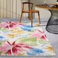 Outdoorteppich VILLEROY & BOCH "Victor", bunt (creme,bunt), B:160cm H:3mm L:235cm, Polyester, Polypropylen, Teppiche, Outdoorteppich, Outdoor, Flachgewebe, wetterfest, Balkon, Garten, floral, Terrasse