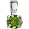 Kettenanhänger FIRETTI "Schmuck Geschenk Silber 925 Halsschmuck Anhänger Solitär", grün (silberfarben, hellgrün, hellgrün), Schmuckanhänger, Damen, Silber 925 (Sterlingsilber), 0,5 g, Kettenanhänger, mit Blautopas (behandelt) oder Peridot