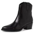 Cowboy Stiefelette TAMARIS, Damen, Gr. 36, schwarz, Leder, unifarben, Schuhe Cowboy-Stiefelette Cowboyboots Stiefelette, in spitzer Form, Topseller