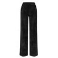 Cordhose MAC "CHIARA", Damen, Gr. 44, Länge 32, schwarz, Web, Obermaterial: 90% Polyester, 8% Polyamid, 2% Elasthan, loose fit lang, Hosen, mit weitem Bein