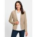 Jerseyblazer INSPIRATIONEN "Jersey-Blazer", Damen, Gr. 38, beige, 58% Viskose, 36% Polyamid, 6% Elasthan, Blazer