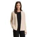 Cardigan TOM TAILOR, Damen, Gr. L, beige (sand stone), Strick, Obermaterial: 100% Baumwolle, unifarben, figurumspielend hüftlang, Rundhals, Strickjacken, mit feiner Struktur