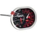 Bratenthermometer GEFU "MESSIMO", rot (edelstahlfarben, schwarz, rot), B:8,4cm H:12cm T:6,5cm, Temperaturmessgeräte, 3in1, Edelstahl