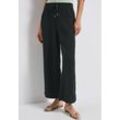 Stoffhose STREET ONE, Damen, Gr. 44, Länge 26, grün (pine grove grün), Web, Obermaterial: 100% Baumwolle, unifarben, weit lang, Hosen, Sommerhose mit elastischem Bund und Tunnelzug, im Musselin-Look