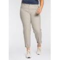 Chinohose KJBRAND "Betty Chino", Damen, Gr. 44 (22), K-Gr, beige, Web, Obermaterial: 60% Baumwolle, 37% Polyamid, 3% Elasthan, bequem knöchellang, Hosen, mit Komfortbund