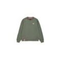 Sweater ALPHA INDUSTRIES "Basic Sweatshirt SL", Herren, Gr. L, grün (schwarz olive), Obermaterial: 80% Baumwolle, 20% Polyester, regular fit, Sweatshirts