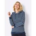 Sweatshirt CATAMARAN, Damen, Gr. 44/46, blau (dunkelblau, weiß, gestreift), 50% Baumwolle, 50% Polyester, gemustert, gestreift, mehrfarbig, unifarben, Rundhals, Sweatshirts