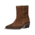 Bikerboots ALMA EN PENA "ALMA EN PENA Stiefelette Veloursleder", Damen, Gr. 37, camel, Veloursleder, Schuhe