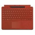 Microsoft Tastatur AZERTY Französisch Wireless mit Hintergrundbeleuchtung Surface Pro X / 8 / 9 Signature Keyboard + Slim Pen