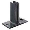 Pfostenträger ALBERTS, grau, B:8cm, Stahl, Bodenanker, für Zaunpfosten 60x40 mm für Doppelstabmatten, Platte 150x80 mm