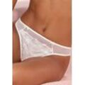 String LASCANA "Gabriella", Damen, Gr. 32/34, beige (creme), Spitze, Obermaterial: 50% Polyamid, 30% Polyester, 20% Elasthan, Unterhosen String, aus Mesh mit hauchzarter Stickerei, transparente Unterwäsche