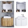 VCM 3-tlg Set Waschplatz für Gäste WC Gästebad Waschtisch Toilette Badmöbel Eckschrank Badezimmer Set – Vilosa