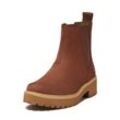Schnürboots TIMBERLAND "CARNABY COOL MID CHELSEA BOOT", Damen, Gr. 39,5, braun (medium braun nubuck), Leder, Schuhe Schnürboots, Stiefelette, Winterschuhe, Ankle Boots, Topseller