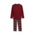 TOM TAILOR Herren Pyjama-Set mit Karomuster, rot, Kariert, Gr. 48