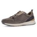 Sneaker PIUS GABOR, Herren, Gr. 9,5 (44), dunkelbraun, schwarz, Nubukleder, Schuhe, Freizeitschuh, Halbschuh, Schnürschuh mit Anziehlasche, G-Weite