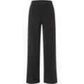 Anzughose MAC "CHIARA", Damen, Gr. 36, Länge 34, schwarz, Web, Obermaterial: 62% Polyester, 33% Viskose, 5% Elasthan, unifarben, casual, regular fit knöchellang, Hosen, mit Logo Stickerei