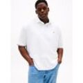 Poloshirt "BT-INTERLOCK FLAGCUFF SLIM FIT-B", Herren, Gr. 4XL, weiß, Jersey, Obermaterial: 100% Baumwolle, TOMMY HILFIGER BIG & TALL, unifarben, regular fit normal, Rundhals, eingesetzt angesetztes Bündchen, Shirts, Große Größen