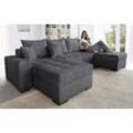 Wohnlandschaft COLLECTION AB "Josy XL U-Form, B: 313 cm in Cord, Cord-Mix", grau (anthrazit), B:313cm H:84cm T:161cm, 100% Polyester, Sofas, mit Bettfunktion, Bettkasten & 2 Zierkissen, Federkern, Topseller