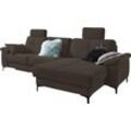 Ecksofa 3C CARINA "Burnaby bequem und modern, OTTOs Choice, L-Form", grau (fango), B:296cm H:87cm T:162cm, Sofas, 2 Kopfstützen, optional mit Schlaf- und motorischer Relaxfunktion