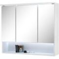 Spiegelschrank BASIC BY BALCULINA "Best80 Spiegelschrank, Badezimmerschrank BxHxT 80x70x23 cm", weiß (weiß, weiß hochglanz), B:80cm H:70cm T:23cm, Holzwerkstoff, Schränke, Breite 80 cm, LED-Beleuchtung, Softclose