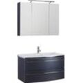 Badmöbel-Set SAPHIR "3040", grau (anthrazit glanz, anthrazit glanz), B:90cm, Kastenmöbel-Sets, Breite 90 cm
