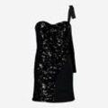 Schwarzes Mini-Partykleid mit Pailletten