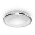 B.K.LICHT LED Deckenleuchte, grau (chromfarben), 1, Ø 32,9cm H: 6cm, Leuchten, Deckenlampe mit Sternendekor, 15W LED Platine 1500lm, neutralweiß, LED Sternenhimmel
