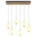 GLOBO LIGHTING LED Pendelleuchte "EWALD", messingfarben, 1 Stk., Leuchten, Hängelampe/Hängeleuchte/Glas opal/höhenverstellbar/messingfarben