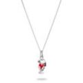 Kette mit Anhänger THOMAS SABO "THOMAS SABO x Peanuts Kette Snoopy mit Herz" Gr. 45, silberfarben, schwarz, rot, Halsketten, Damen, 45, Silber 925 (recycelt), L: 45 B: 9mm, B:9mm