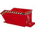 eurokraft pro Kippbehälter, niedrige Bauform (E), Volumen 0,3 m³, feuerrot