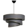 P & B Hängeleuchte , Anthrazit, Gold , Metall, Kunststoff, Textil , 72 cm , CE , Lampen & Leuchten, Innenbeleuchtung, Hängelampen, Pendelleuchten