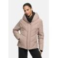 Winterjacke MARIKOO "Nadiraa", Damen, Gr. L, beige (taupe grau), Obermaterial: 100% Polyester; Futter: 100% Polyester; Wattierung: 100% Polyester; Ärmelfutter: 100% Polyester, Jacken Winterjacke, 2-in-1 Funktion Herausnehmbare Polyester-Innenteil