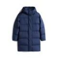 Steppmantel TOMMY HILFIGER "MODERN DOWN REG COAT", Damen, Gr. L (40), blau (schwarz night navy), Steppware, Obermaterial: 100% Polyester. Füllung: 90% Daunen, 10% Federn, unifarben, Mäntel, mit wärmenden Material gefüttert