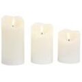 BONETTI LED Dekolicht "Weihnachtsdeko, 3er Set", beige (cremefarben), Ø 7,5cm, 3 Stk., Leuchten, LED-Kerze mit 3D Flamme und Timer