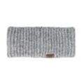 Stirnband CAPO, Damen, grau, Strick, Materialmix, unifarben, Mützen Stirnband, Melange-Optik, Rippenstrick, Wollanteil