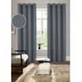 Vorhang BRUNO BANANI "Lagan" Gr. 1, grau (anthrazit), B:140cm H:145cm, Polyester, Polyester, Gardinen, 2-er Set, gewebt, Microfaser, versch. Größen, einfarbig, Bestseller