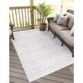 Teppich CARPET CITY "In-& Outdoorteppich Santorini 411, 3D-Effekt, Boho-Optik", beige (creme), B:240cm H:5mm L:340cm, Polypropylen, Teppiche, Teppich, Wetterfest & UV-beständig für Terrasse, Balkon, Küche, Flur