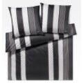 Joop! Bettwäsche Cornflower Stripes , Schwarz, Weiß , Textil , Graphik , 200x200 cm , Oeko-Tex® Standard 100 , pflegeleicht, schadstoffgeprüft, edel glänzend, dicht gewebtes Garn , Schlaftextilien, Bettwäsche, Bettwäsche, Satin-Bettwäsche