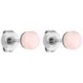 Paar Ohrstecker PURELEI "Schmuck Geschenk Rose Quartz Ohrringe", bunt (edelstahlfarben, rosa, rosa), Ohrringe, Damen, 4,3mm, Edelstahl, mit Rosenquarz