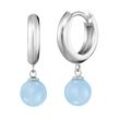 Paar Creolen ENGELSRUFER "Powerful Stone", silber (silberfarben, hellblau, hellblau), Ohrringe, Damen, Silber 925 (Sterlingsilber), mit Achat, Lapislazuli, Malachit, Jaspis, Rosenquarz oder Tigerauge
