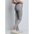 Skinny-fit-Jeans STREET ONE STUDIO, Damen, Gr. 26, Länge 28, light grau random, Jeans, 63% Baumwolle, 25% Polyester, 10% Viskose, 2% Elasthan, unifarben, lang, Jeans, High Waist