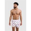 Boxershorts LOUSY LIVIN "Rose & Valentines", Herren, Gr. L, weiß, 100% Baumwolle, Unterhosen, im praktischen 2er-Pack