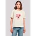 T-Shirt F4NT4STIC "Herz Baum Aquarell Druck", Damen, Gr. L, weiß (sandweiß), Obermaterial: 100% Baumwolle, oversize, Rundhals, ohne Bündchen, Shirts T-Shirt, Premium Qualität