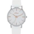 Quarzuhr S.OLIVER, weiß, Armbanduhren, Damen, Quarzuhr, Armbanduhr, Damenuhr, analog, Silikonarmband